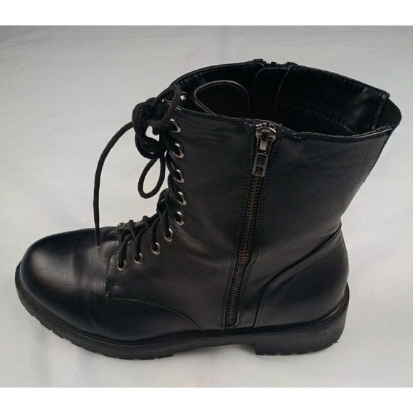 Womens Black Boots Lace & Zipper US Womens 10.5 Measured Torrid main image 10